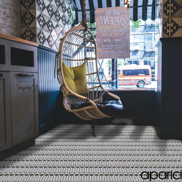 Spanish porcelain retro tile from the Crea Montana range by Aparici