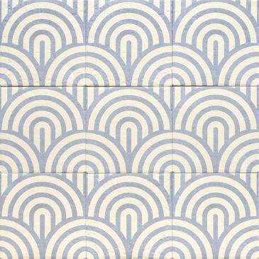 Arc blue pattern bathroom tiles, Sydney