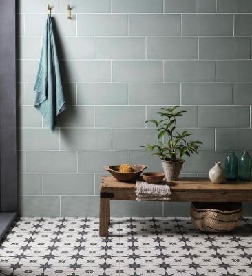Star pattern bathroom floor tiles, Sydney