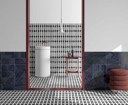 Patterned tile bathroom design