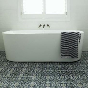 French provincial pattern tiles, Sydney bathroom