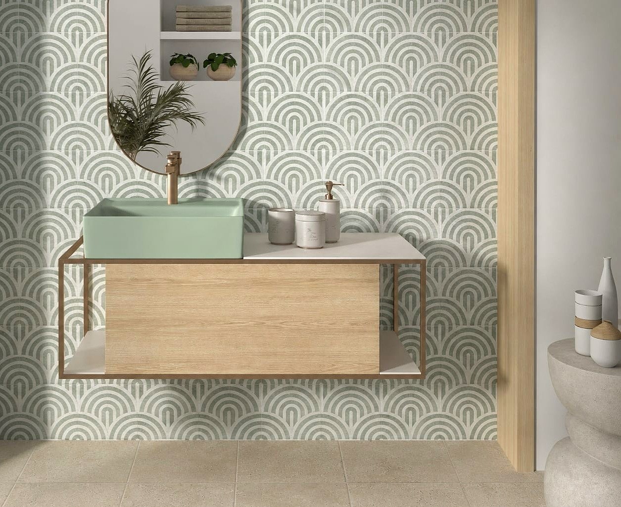 Green feature tiles in Sydney