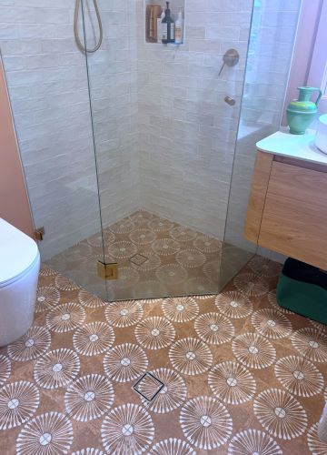 patterned bathroom floor tiles Sydney