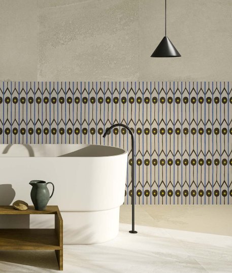 Aparici Crea Montana retro pattern tile sample