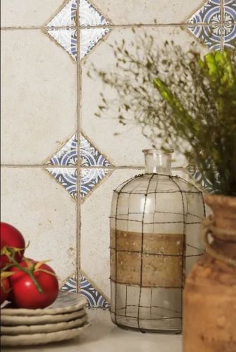 Blue farmhouse look kitchen tiles Sydney