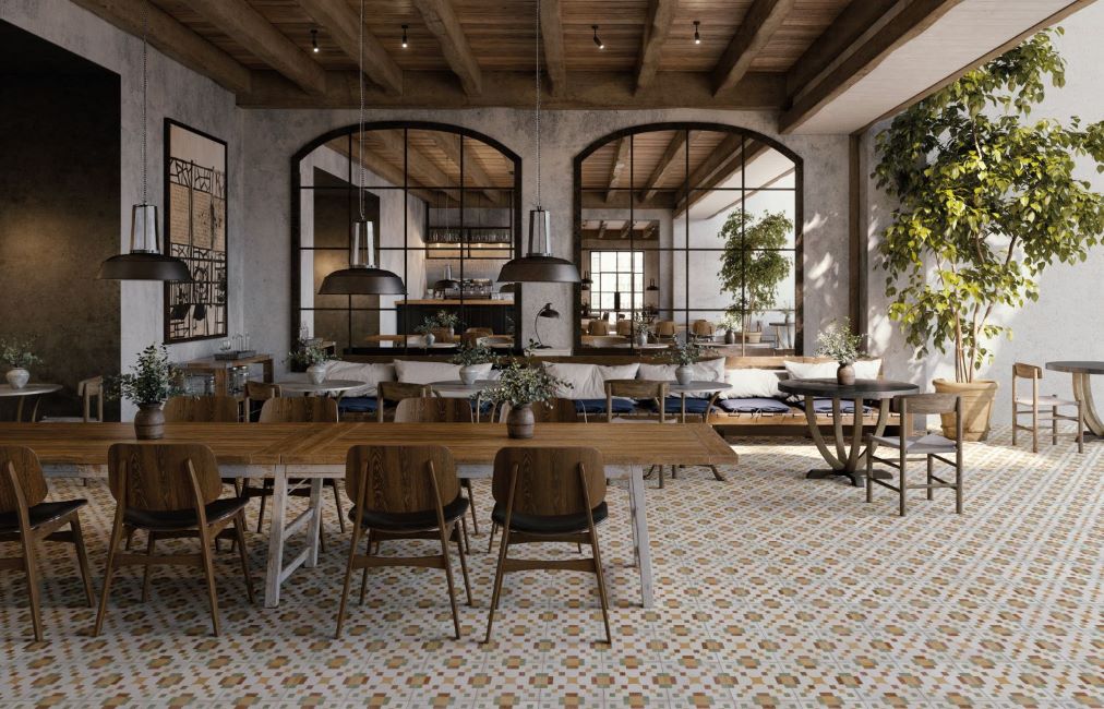 Farmhouse patterned porcelain outdoor floor tiles in a Sydney