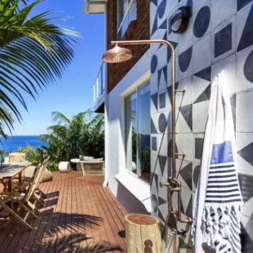 Geometric feature wall tiles, Sydney