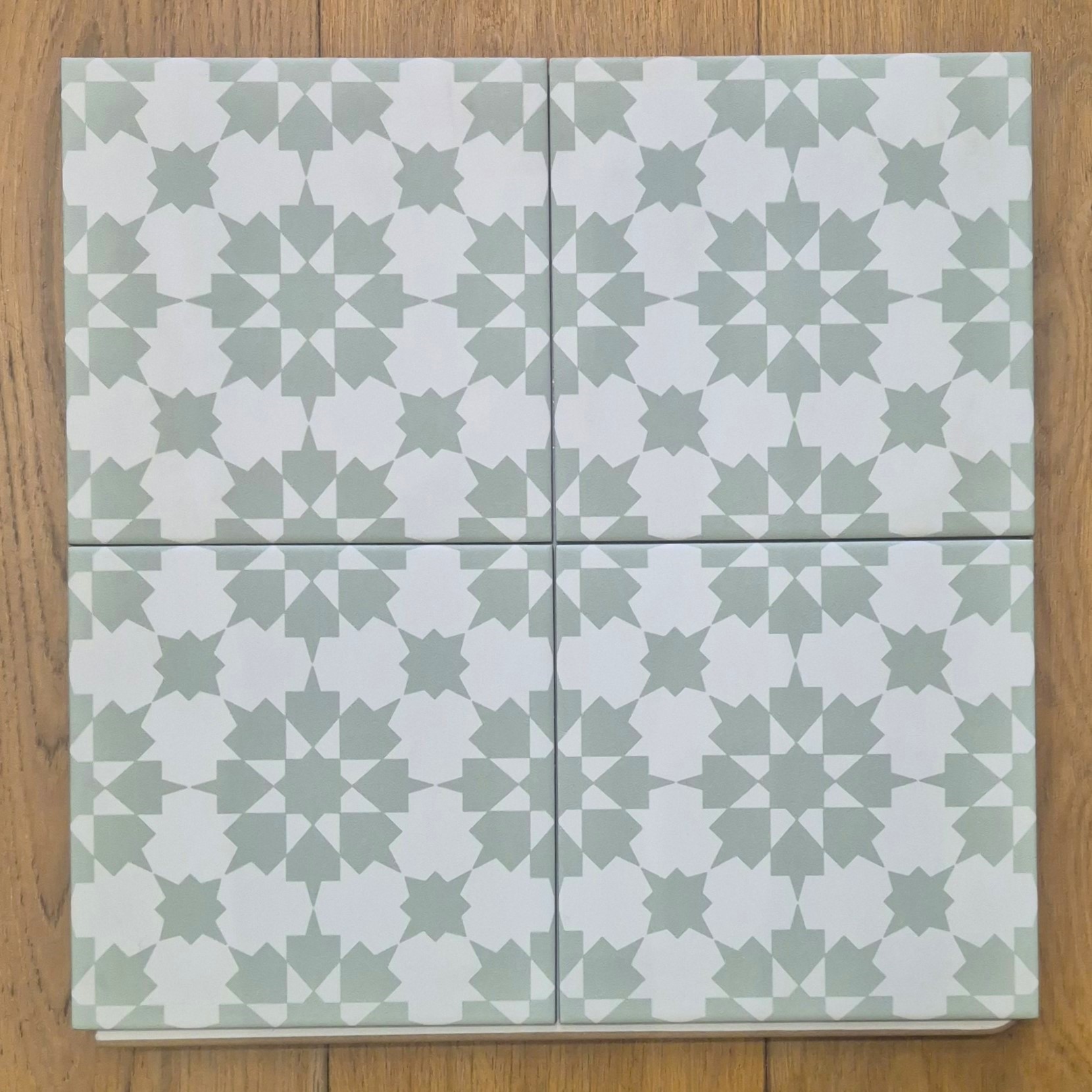 Green pattern porcelain floor tiles with a matt finish