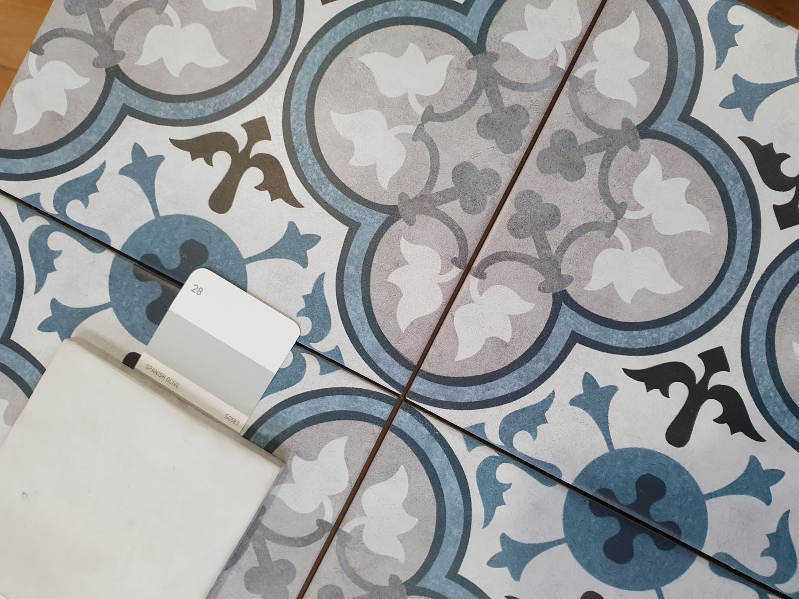 Classic heritage blue pattern porcelain floor tiles