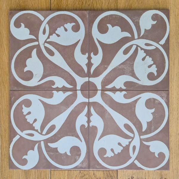 KC996 terracotta and pale blue modern country pattern tile, Sydney