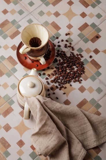 Mediterranean pattern bathroom floor tiles Sydney