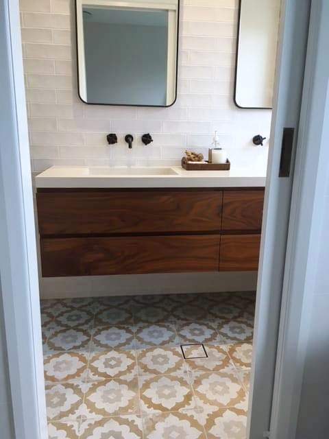 Modern farmhouse bathroom ideas Sydney tiles