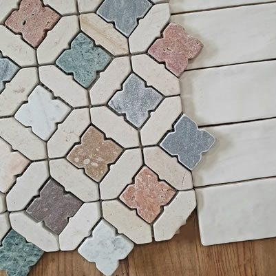 Mosaic tiles in stone and porcelain