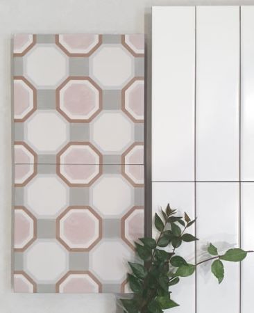 Pink pattern floor tiles, Sydney