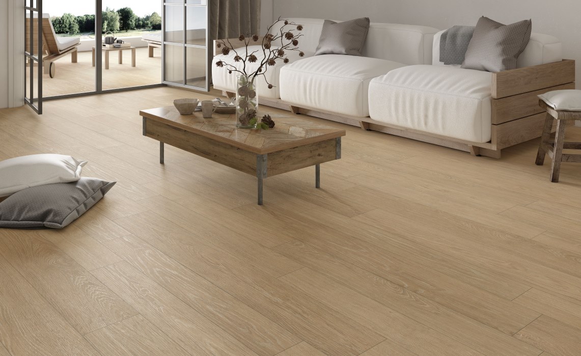 picture of installed timber look tiles Sydney