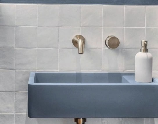 Zellige bathroom wall tiles in a modern bathroom
