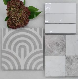 Grey Hamptons arc pattern tiles, Sydney