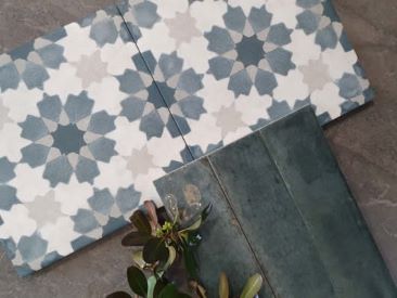 Coastal beach house bathroom tiles, Sydney