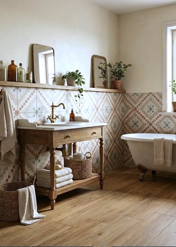 Modern farmhouse bathroom design in Australia