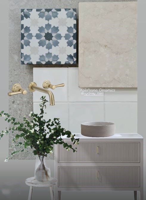 Coastal beach house bathroom tile design ideas in Sydney