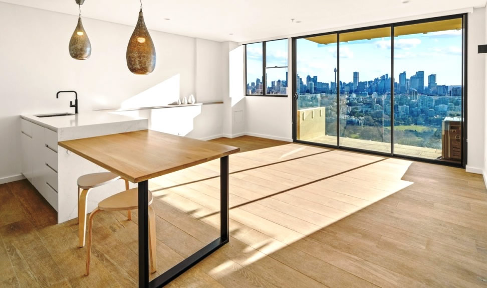 Lenk timber look tiles flowing from indoors to an alfresco area