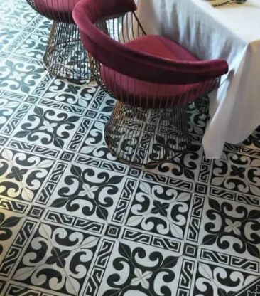 Heritage style black and white floor tiles, Sydney