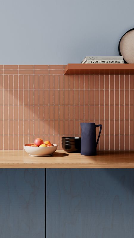 Italian Chawk subway tile kitchen splashback range on display in Sydney