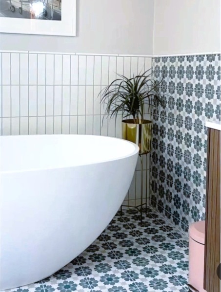 Coastal beach house bathroom renovation tiles in Sydney