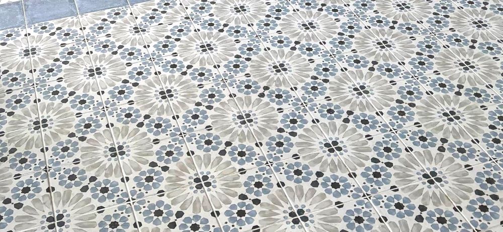 encaustic porcelain floor tiles laid in Sydney Australia