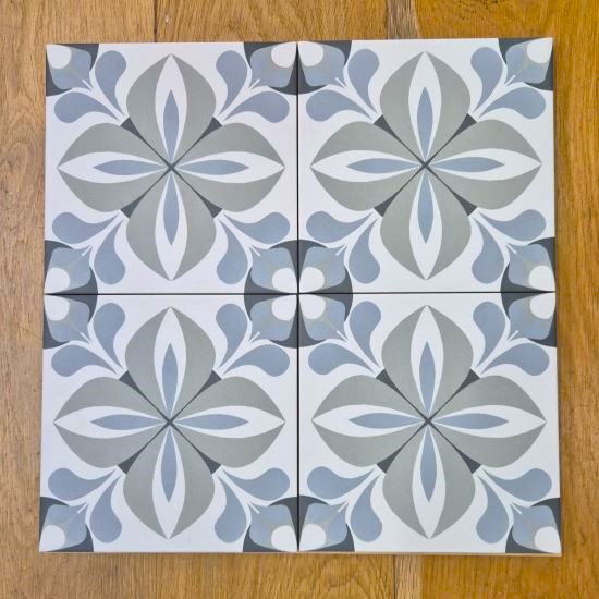 Blue and green encaustic pattern tiles Sydney