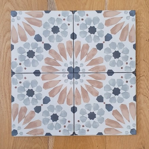 bathroom patterned floor tiles