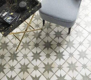 Green star pattern bathroom tiles, Sydney