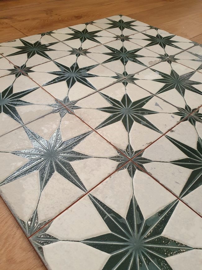 Green patterned floor tiles sold in Sydney Australia