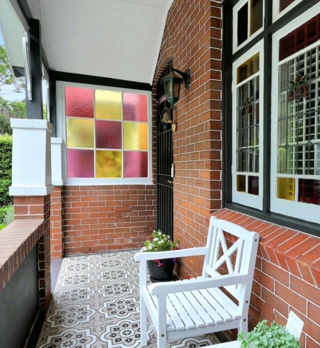 Heritage verandah floor tiles laid in Sydney home