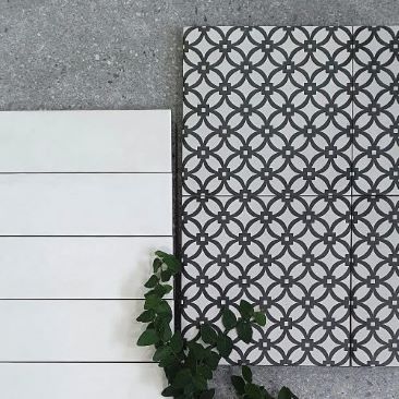 Black and white bathroom tile design, Sydney