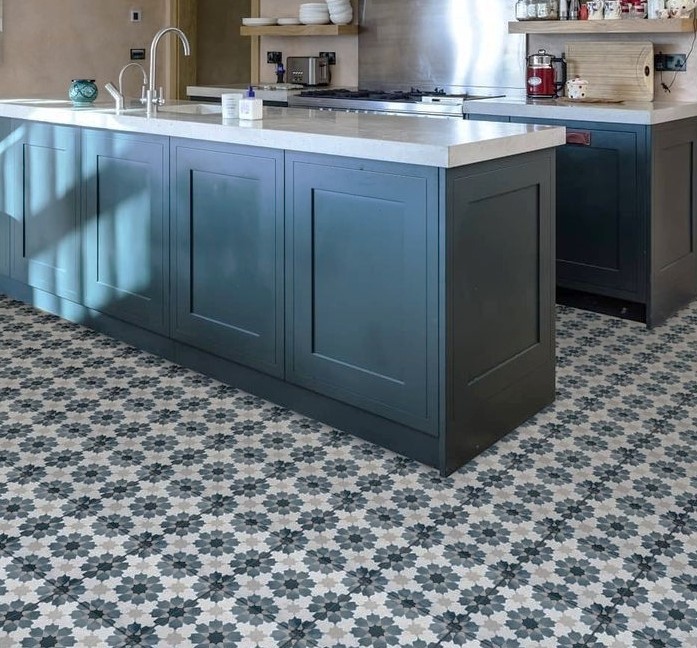 Kitchen renovation with patterned tiles in Sydney