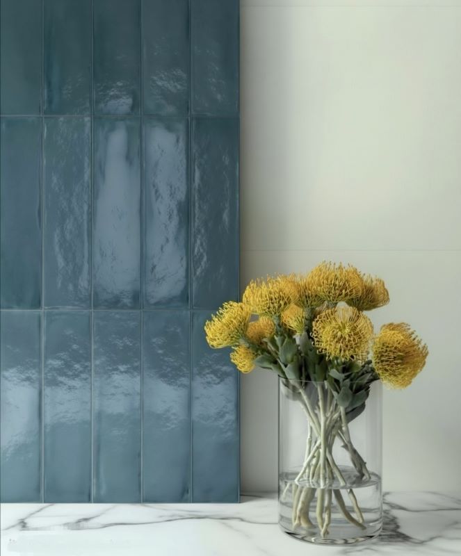 Multiforme Blue subway tiles from Italy