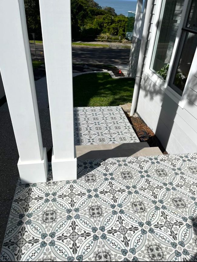 Pattern tiles in a covered outdoor area, Sydney