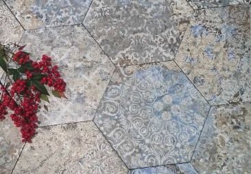 Reproduction encaustic bathroom tiles, Sydney