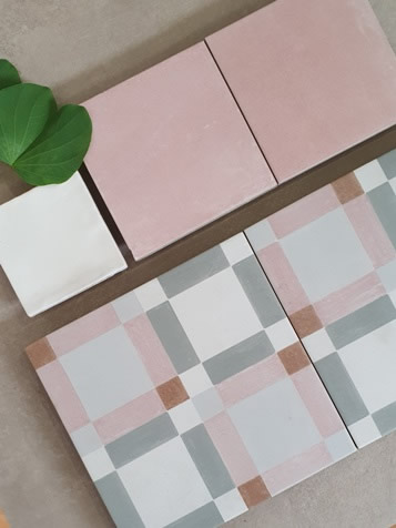 Retro pink floor tiles, Sydney