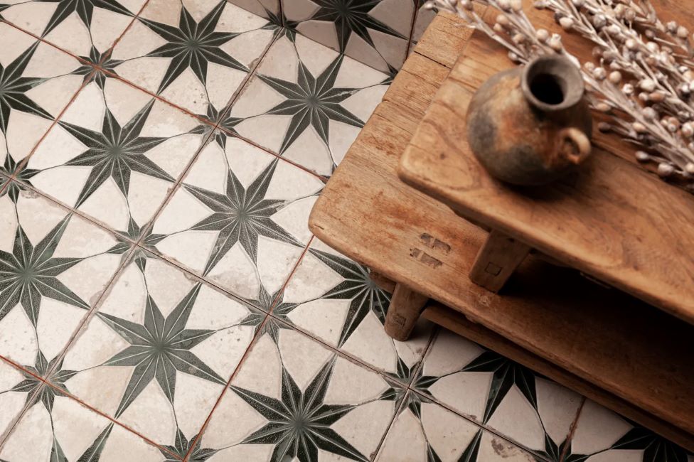 Rustic star pattern tiles sold in Sydney Australia