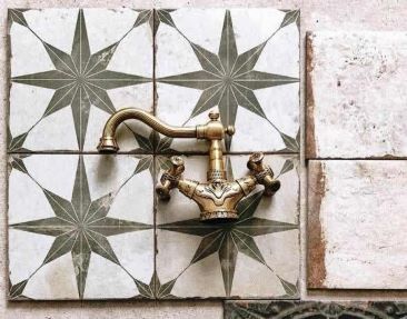 Green star pattern floor tiles, Sydney Australia