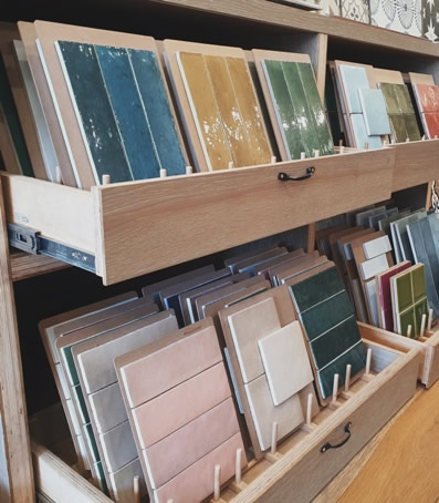 Subway wall tiles on display in our tile showroom Sydney