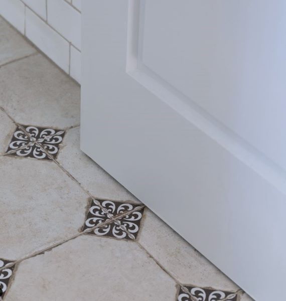 Sydney home renovation with vintage black and white floor tiles